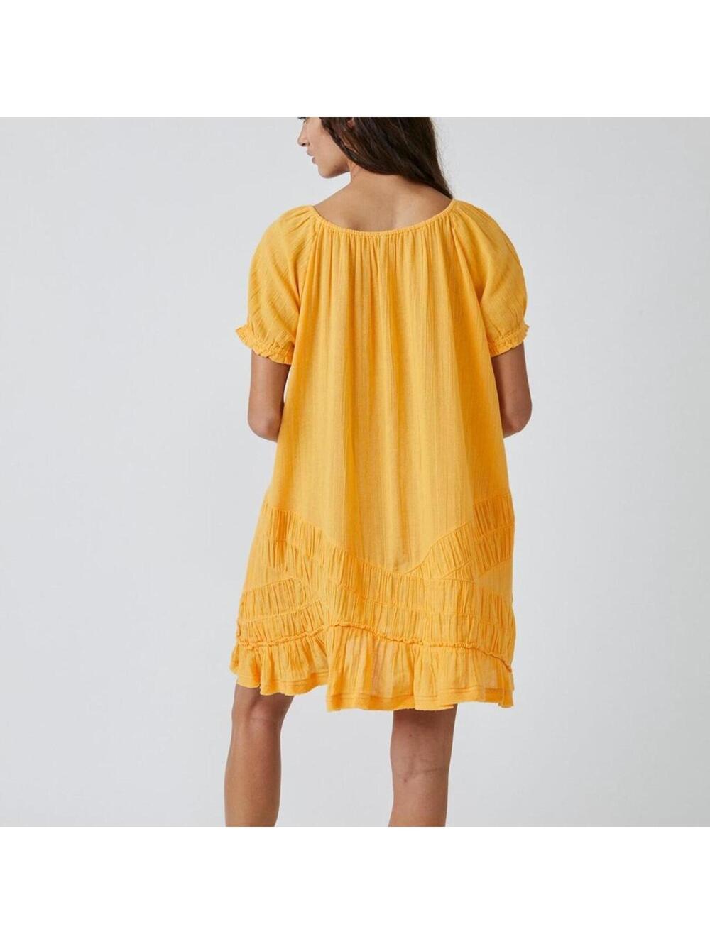 Free People Bird of Paradise So Scenic Yellow Mini Dress ☀️ - Picture 3 of 4